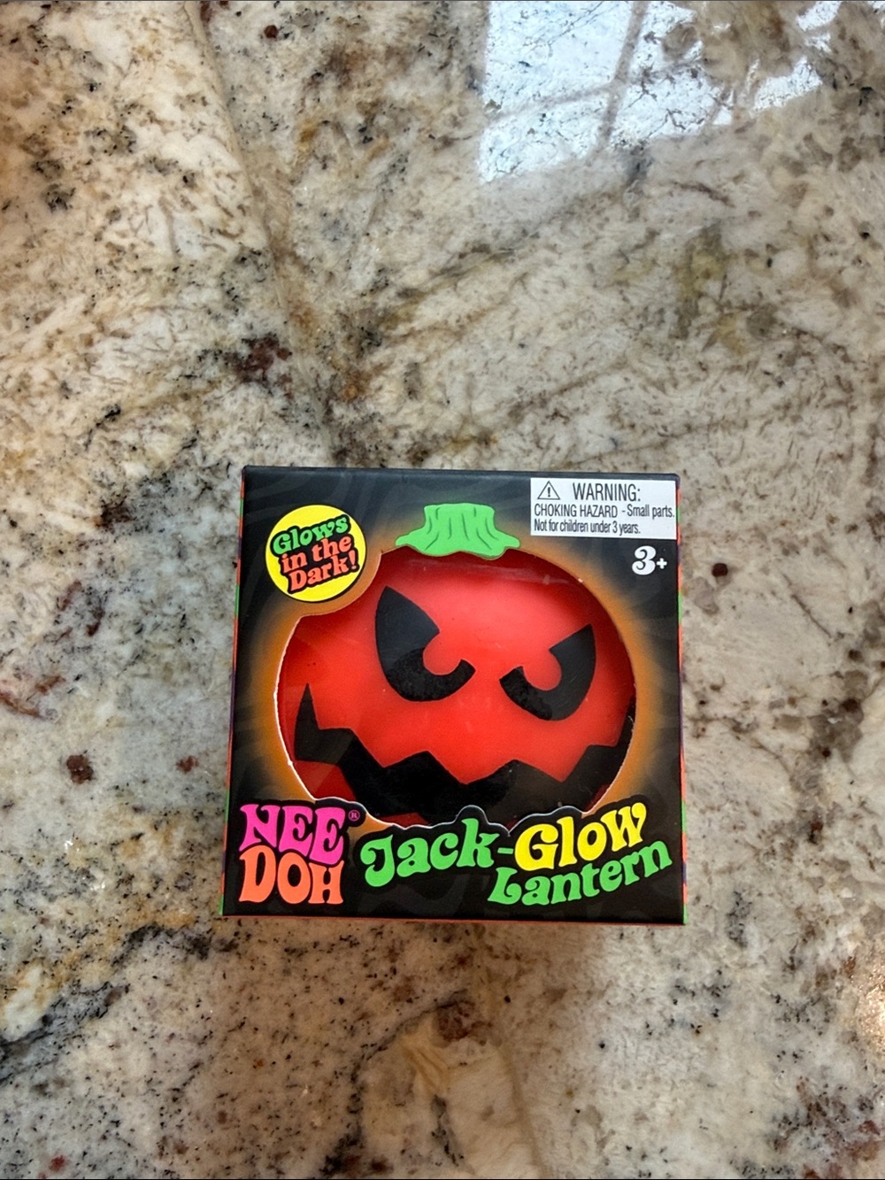 NeeDoh Jack-Glow Lantern - Glowing Red Pumpkin Squeeze Toy